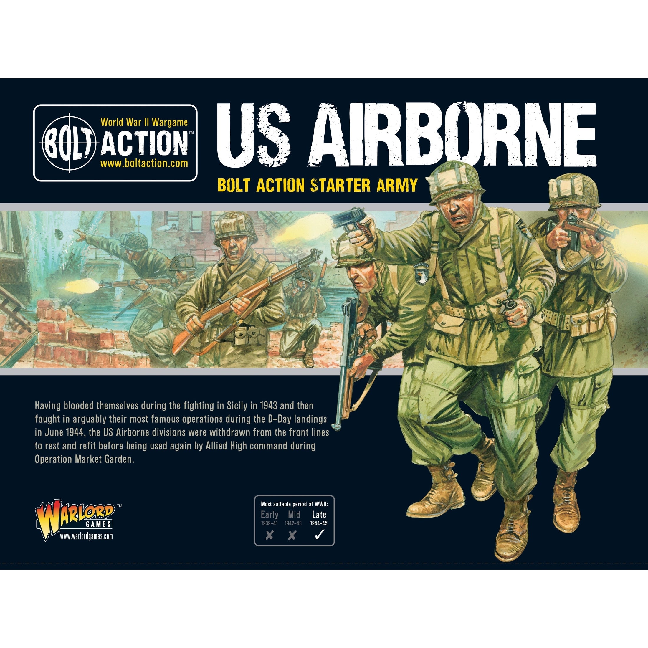 Bolt Action | USA US Paratrooper/Airbourne | 28mm Plastic Starter | Warlord | Miniature Kingdoms