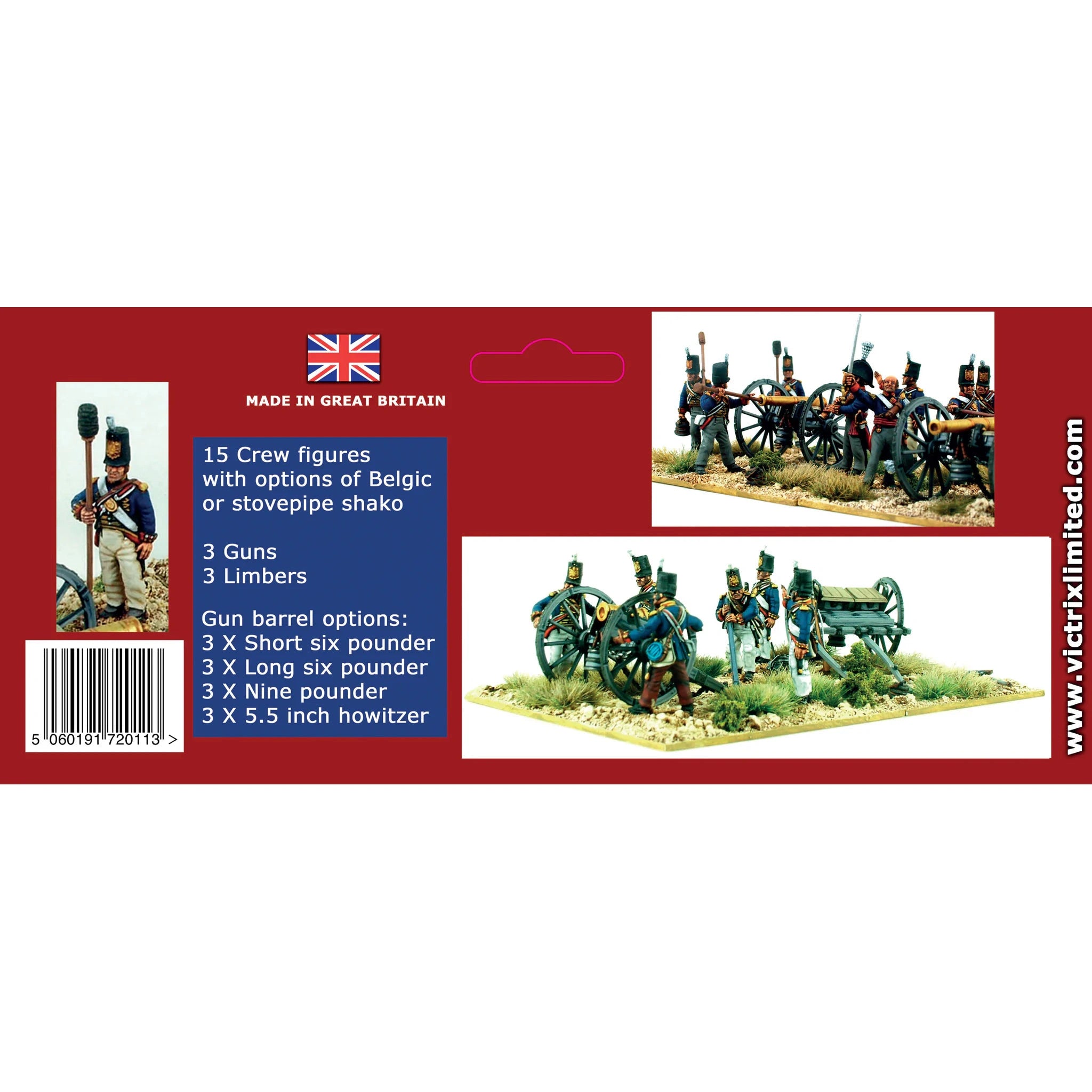 Victrix | Napoleonic British Foot Artillery | 28mm Plastic Unit | North Star Games | Miniature Kingdoms