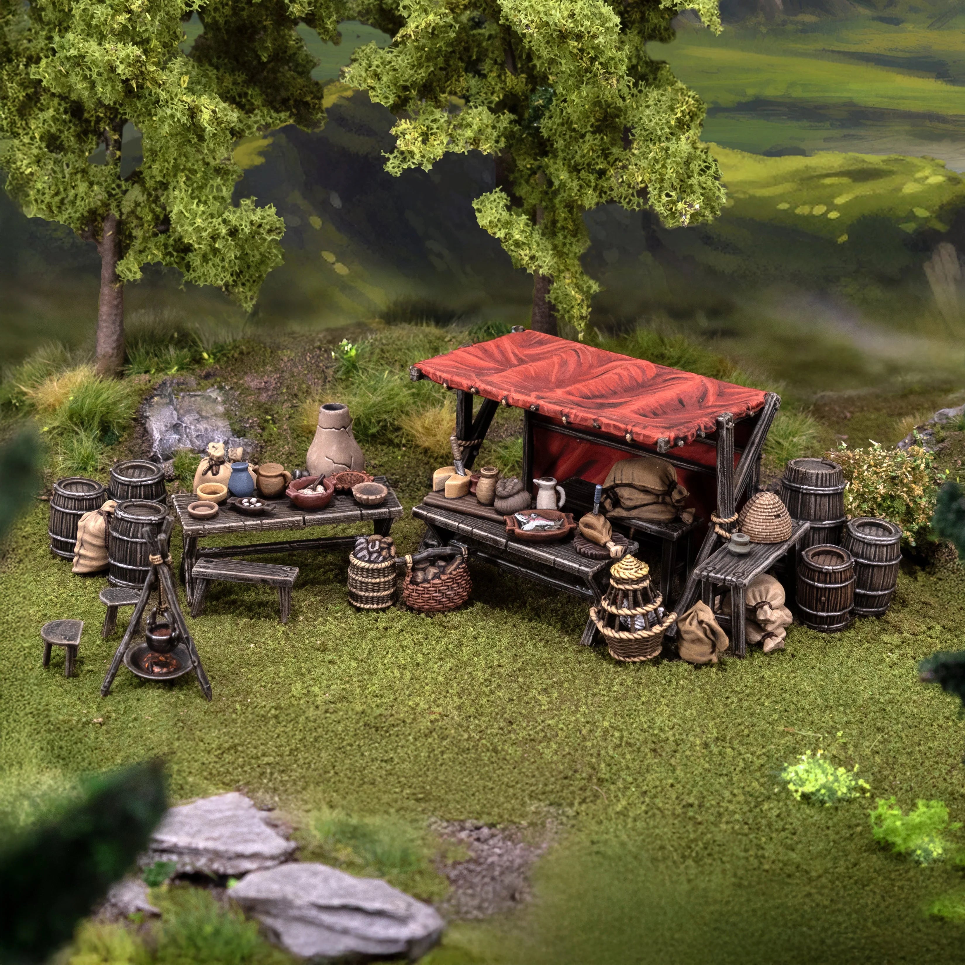 Victrix | Pillage | Market Stall Medieval and Dark Ages | 28mm Plastic Terrain