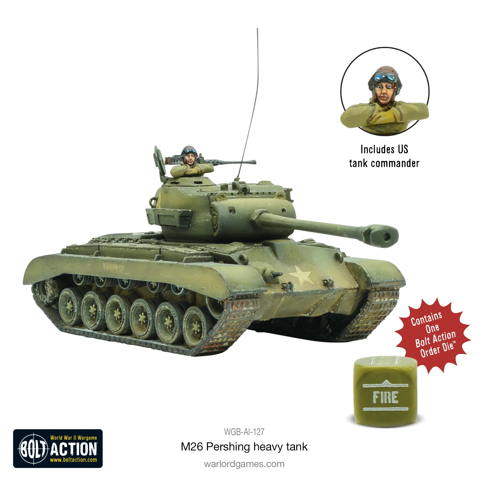 Bolt Action | American M26 Pershing Tank | 28mm Resin Metal Vehicle