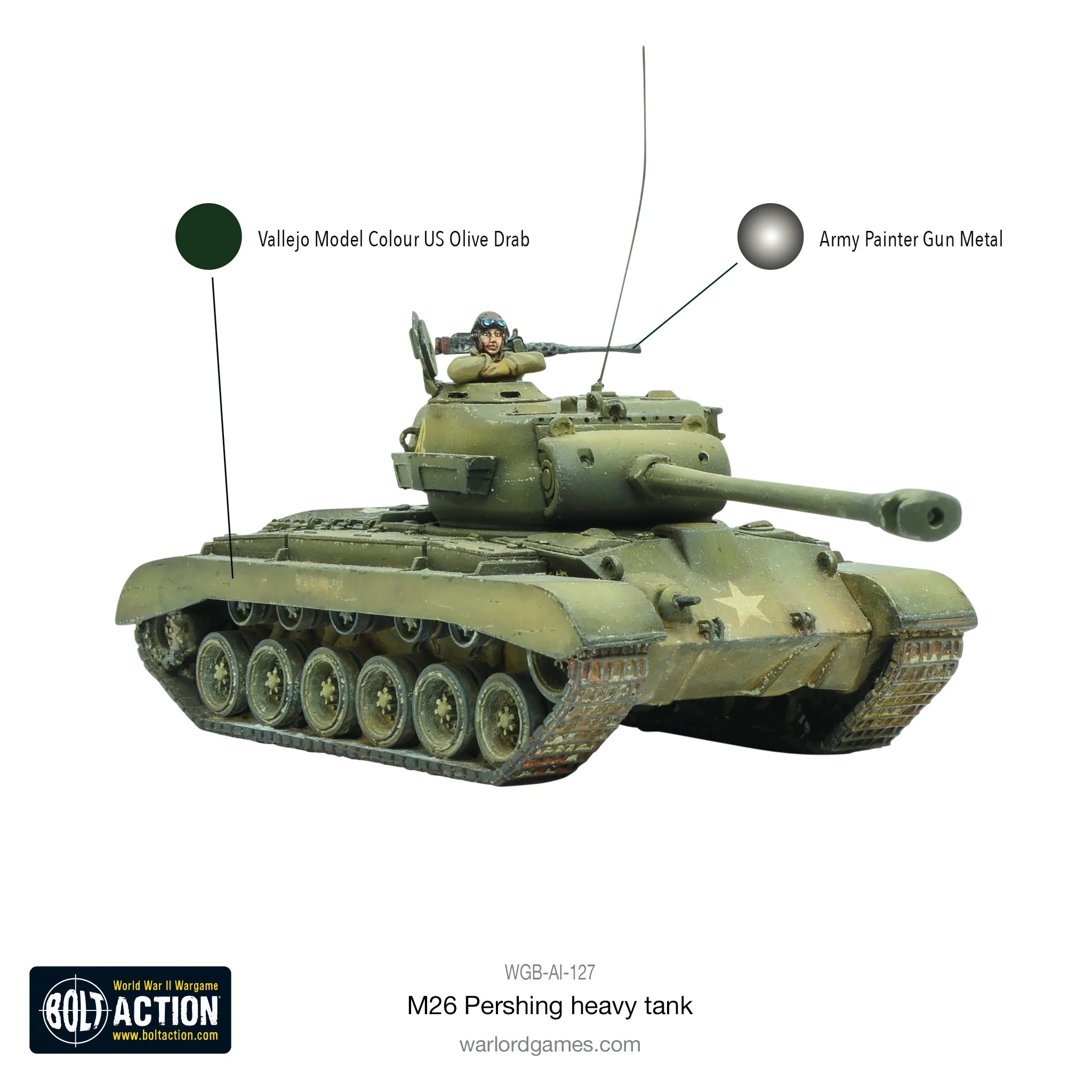 Bolt Action | American M26 Pershing Tank | 28mm Resin Metal Vehicle