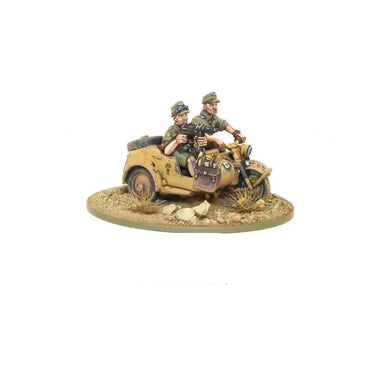 Bolt Action | Afrika Korps Kradschutzen Motorcycle & Sidecar | 28mm Metal Blister Pack