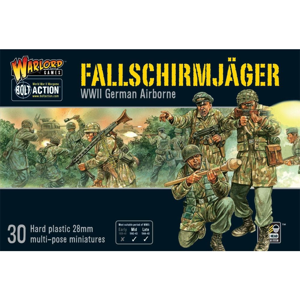 Bolt Action | German Fallschirmjager | 28mm Plastic Unit | Warlord | Miniature Kingdoms