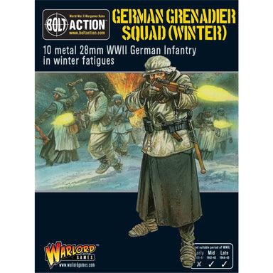 Bolt Action | German Grenadier Squad Winter | 28mm Metal Unit | Warlord | Miniature Kingdoms