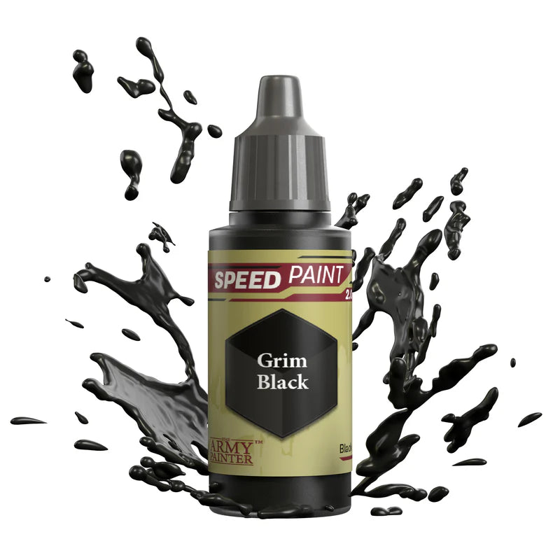 Speedpaints | Grim Black | 17ml Individual Paint | Warlord | Miniature Kingdoms