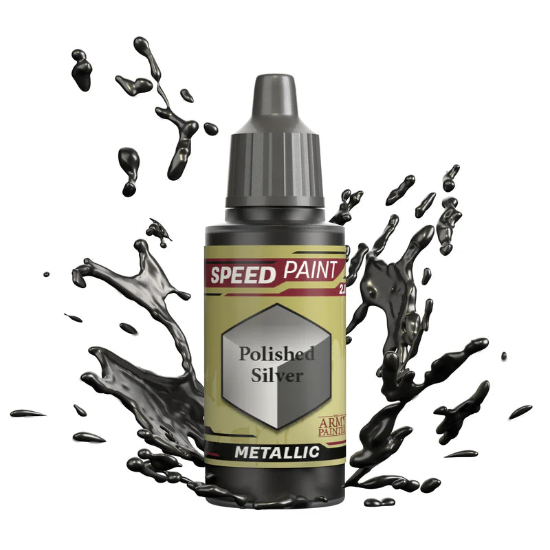 Speedpaints | Polished Silver | 17ml Individual Paint | Warlord | Miniature Kingdoms