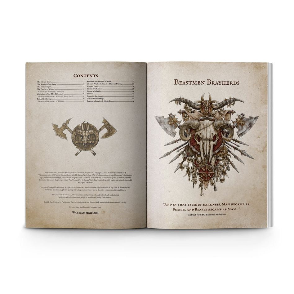 Warhammer the Old World | Arcane Journal | Beastmen Brayherds | Softback Sourcebook
