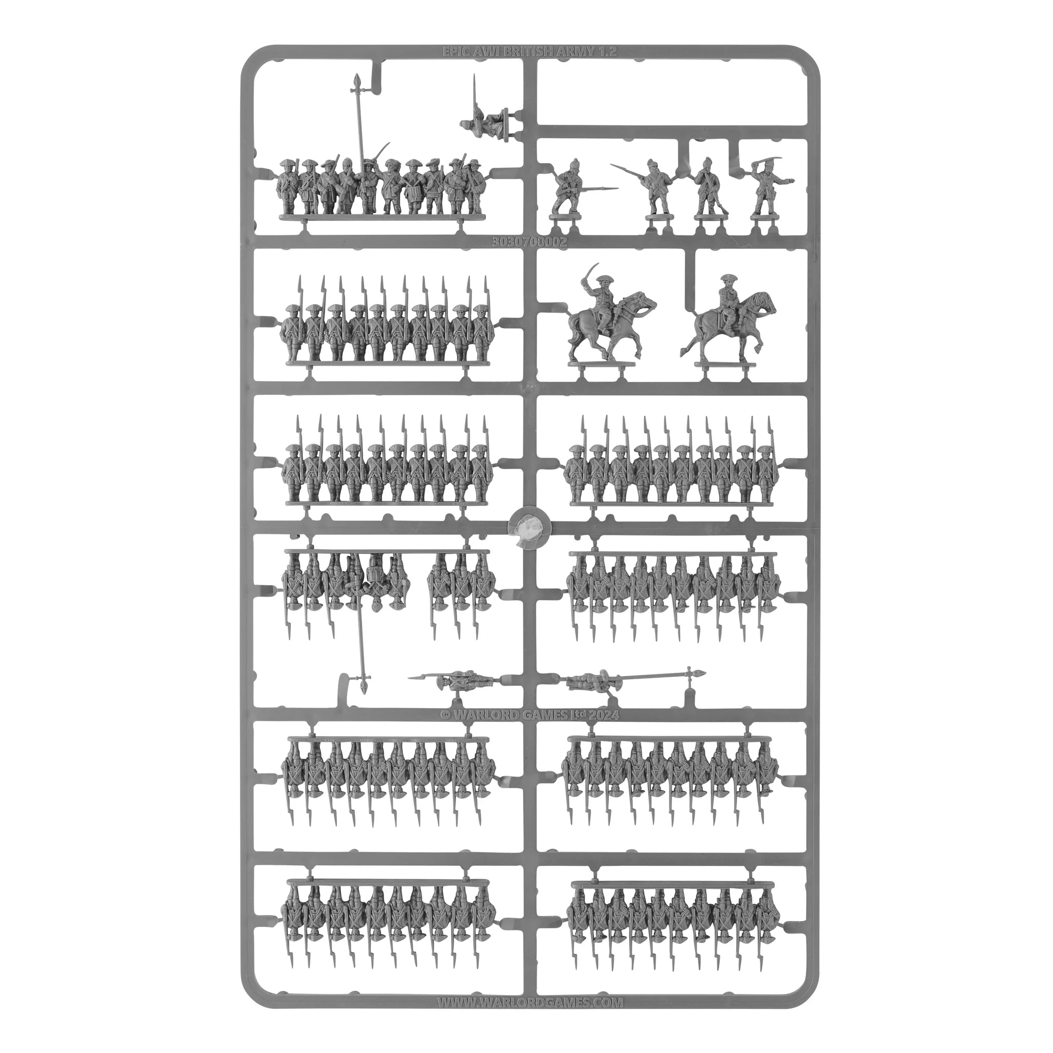 Warlord | Black Powder | Epic Battles | Revolution | AWI British Army 1.2 Red | Epic Scale One Sprue