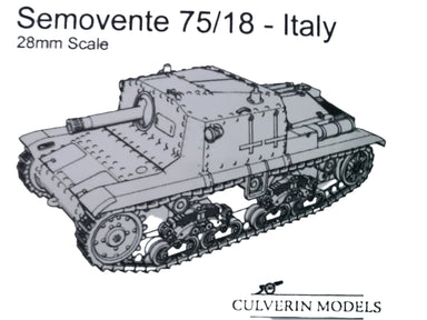 Culverin Models | Semovente 75/18 | 28mm Scale | 3d Printed Resin