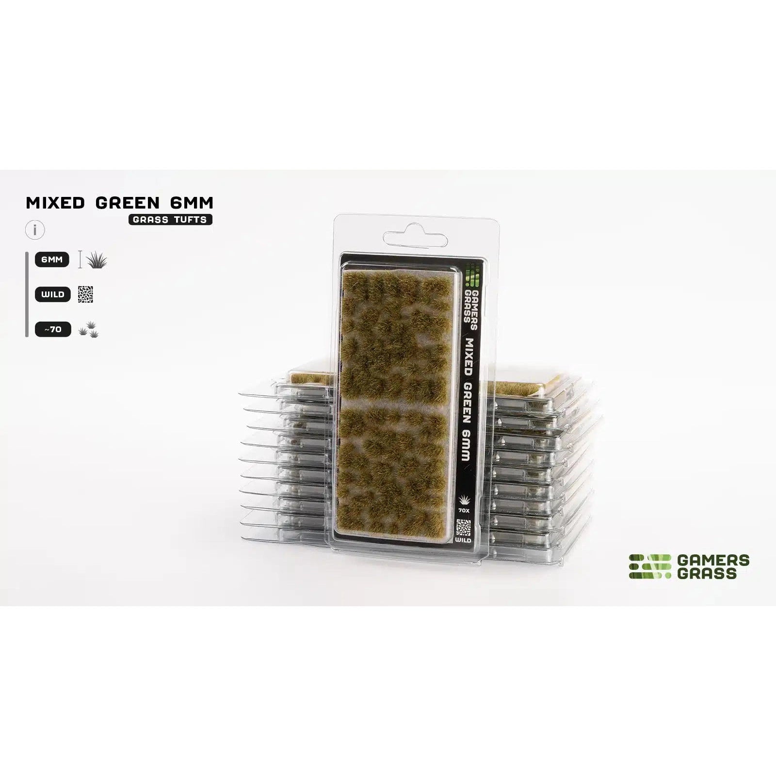 Gamers Grass | Scenics Wild Mixed Green Six mm | Basing Tufts | GG6-MG