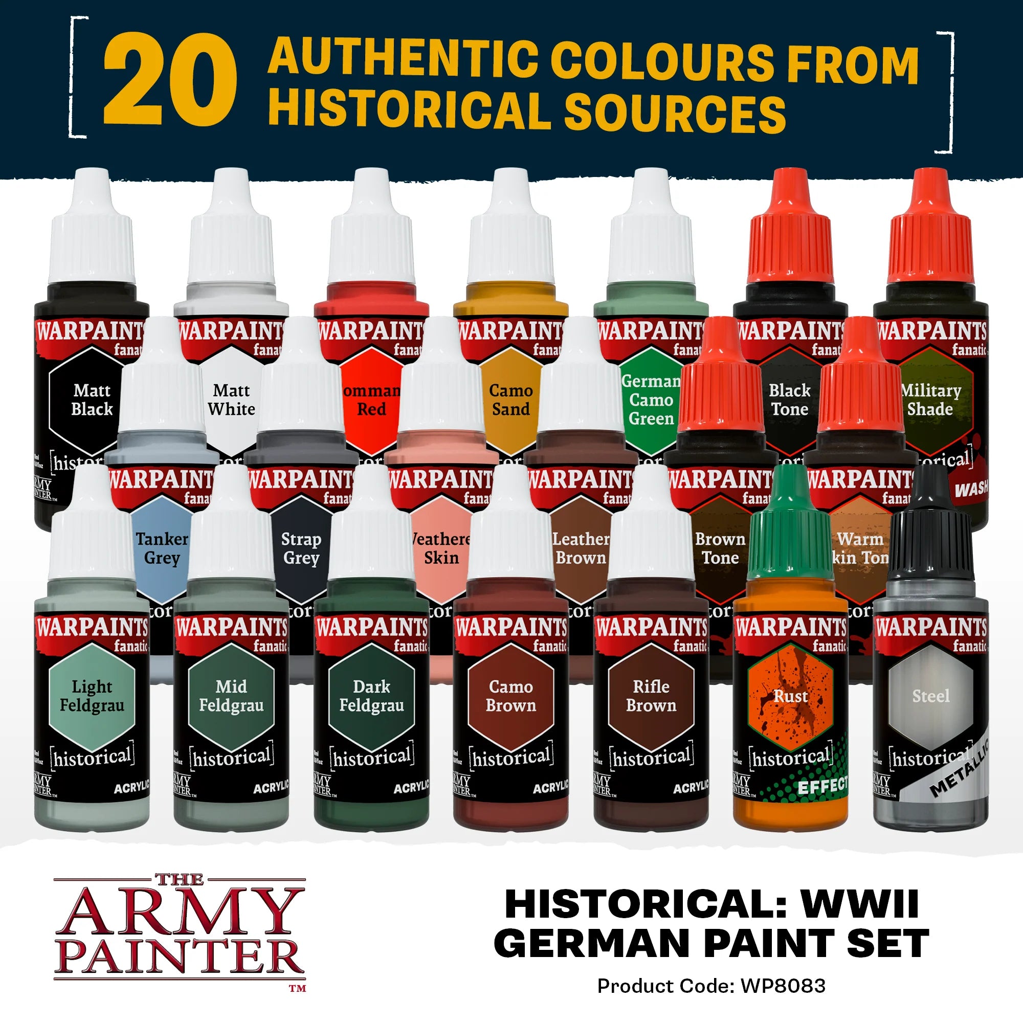 Army Painter | Historical | World War II German 20 Paints | 18ml Paint Set