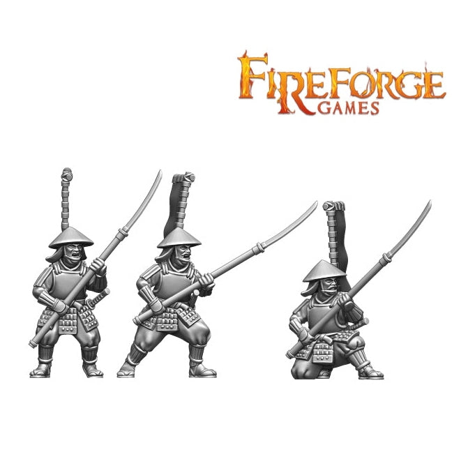 Fireforge | Samurai Wars Ashigaru Warriors | 28mm Plastic Unit | North Star Games | Miniature Kingdoms