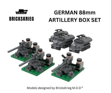 Brickskrieg | German | German 88mm Artillery Box Set | 1/100 Scale Blocks Unit