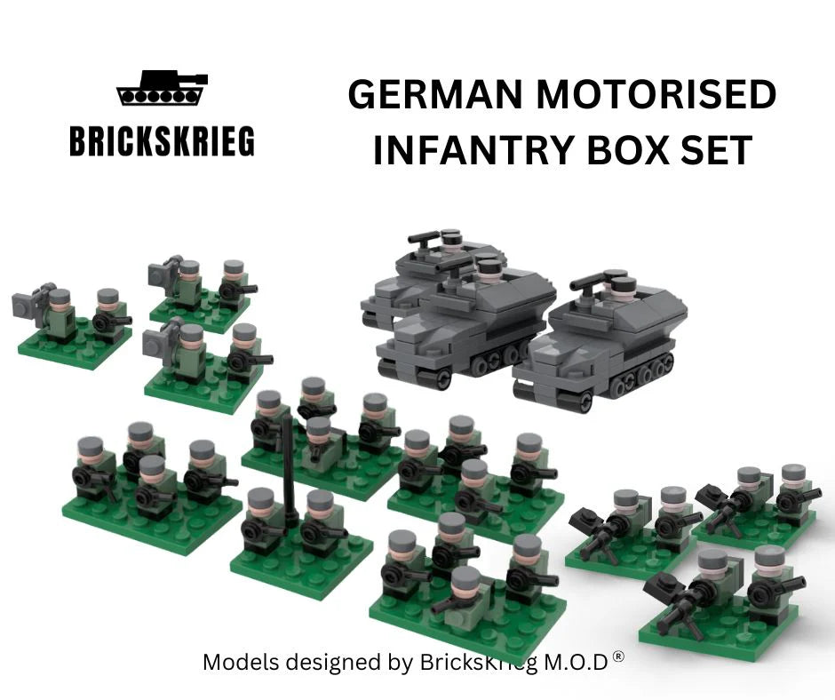 Brickskrieg | German | Motorised Infantry Box Set | 1/100 Scale Blocks Unit