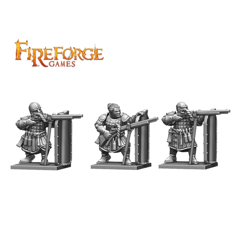 Fireforge | Forgotten World Stone Realm Arquebusiers | 28mm Plastic Unit | North Star Games | Miniature Kingdoms