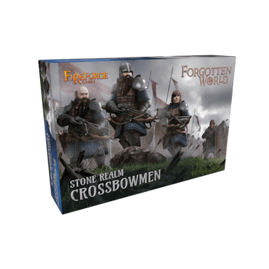 Fireforge | Forgotten World Stone Realm Crossbowmen | 28mm Plastic Unit | North Star Games | Miniature Kingdoms