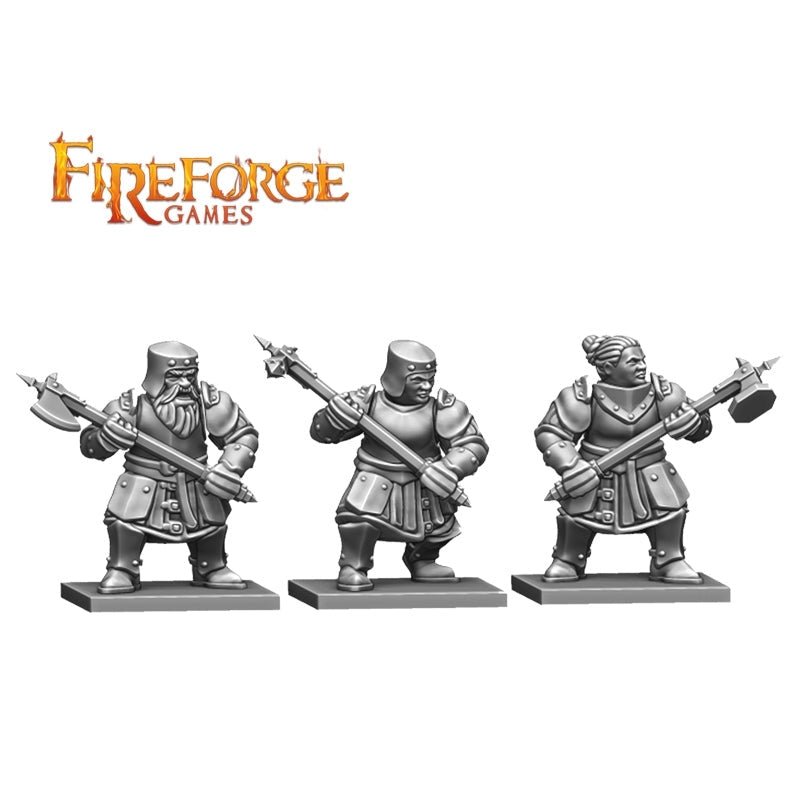 Fireforge | Forgotten World Stone Realm Hammerers | 28mm Plastic Unit | North Star Games | Miniature Kingdoms