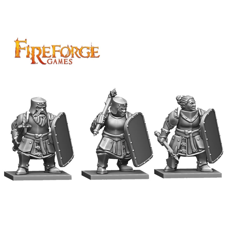 Fireforge | Forgotten World Stone Realm Hammerers | 28mm Plastic Unit | North Star Games | Miniature Kingdoms