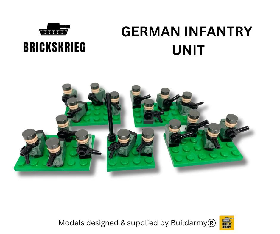 Brickskrieg | German | Motorised Infantry Box Set | 1/100 Scale Blocks Unit