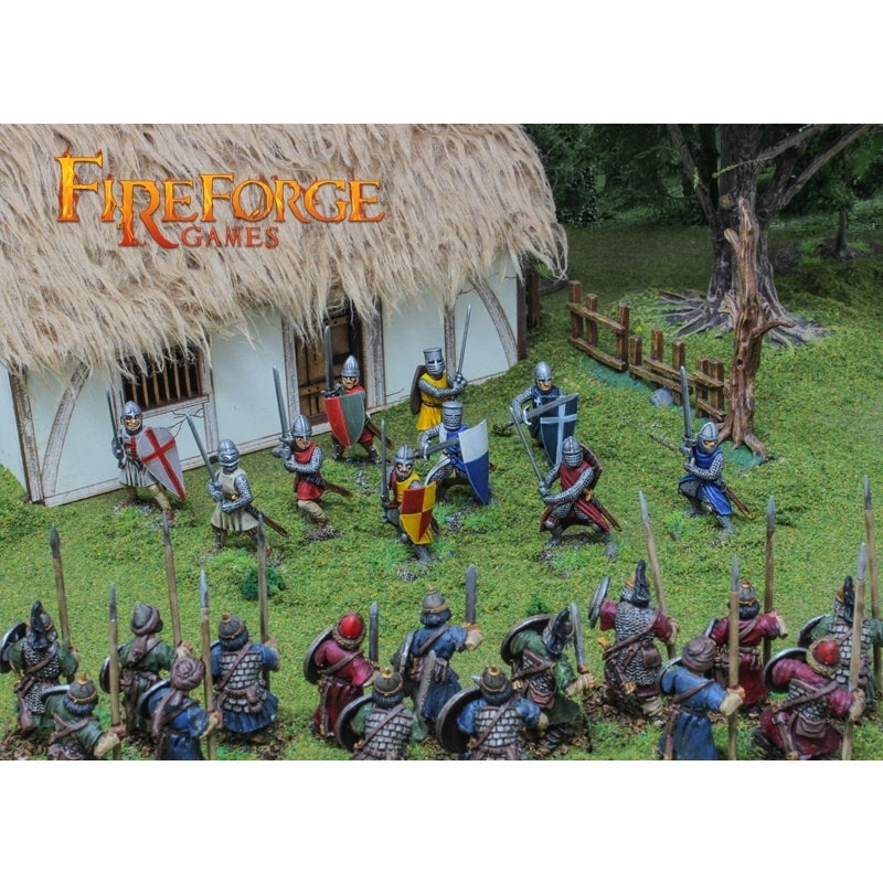 Fireforge | Western Armies Foot Knights XI-XIIIc | 28mm Plastic Unit | North Star Games | Miniature Kingdoms