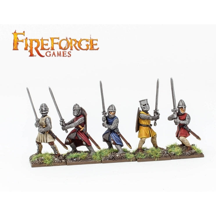 Fireforge | Western Armies Foot Knights XI-XIIIc | 28mm Plastic Unit | North Star Games | Miniature Kingdoms