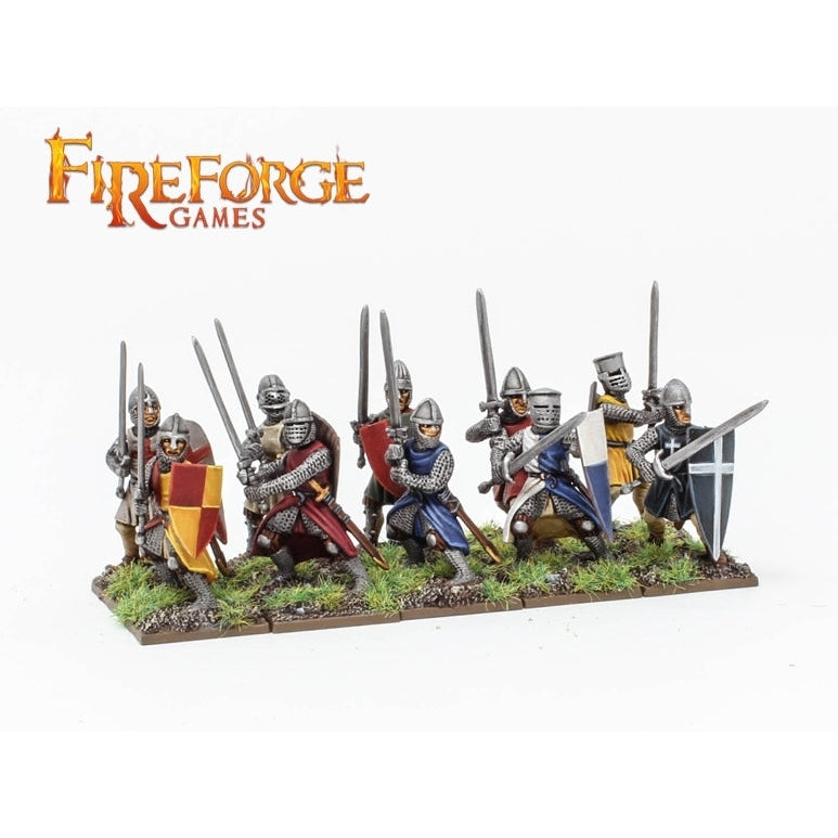 Fireforge | Western Armies Foot Knights XI-XIIIc | 28mm Plastic Unit | North Star Games | Miniature Kingdoms