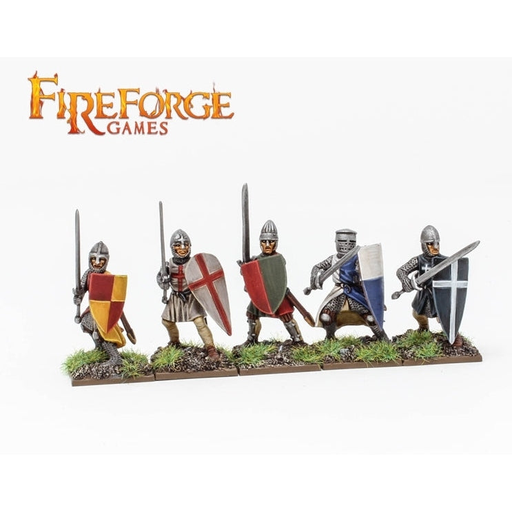 Fireforge | Western Armies Foot Knights XI-XIIIc | 28mm Plastic Unit | North Star Games | Miniature Kingdoms