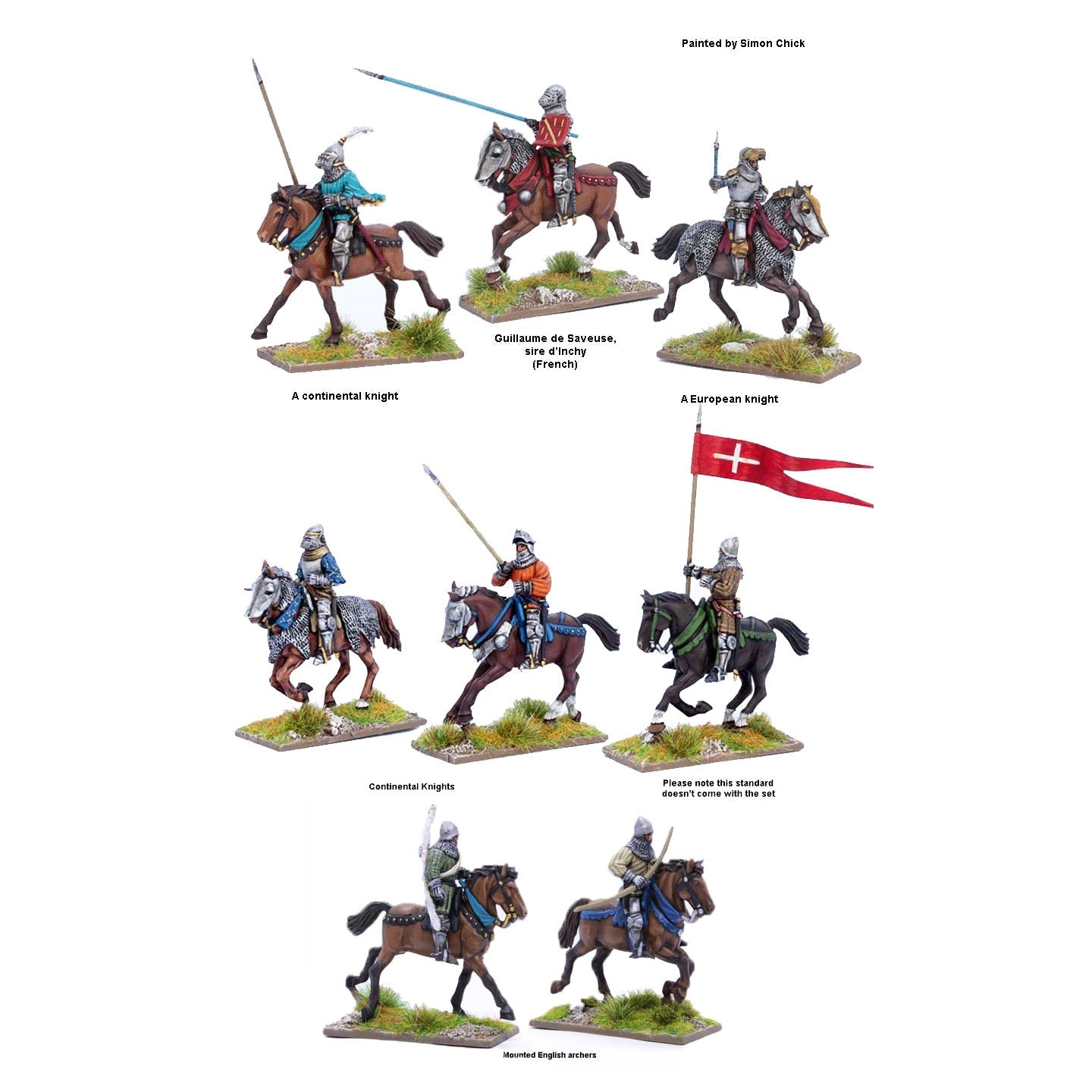 Perry Miniatures | HYW Agincourt Mounted Knights 1415-1429 | 28mm Plastic Unit | North Star Games | Miniature Kingdoms