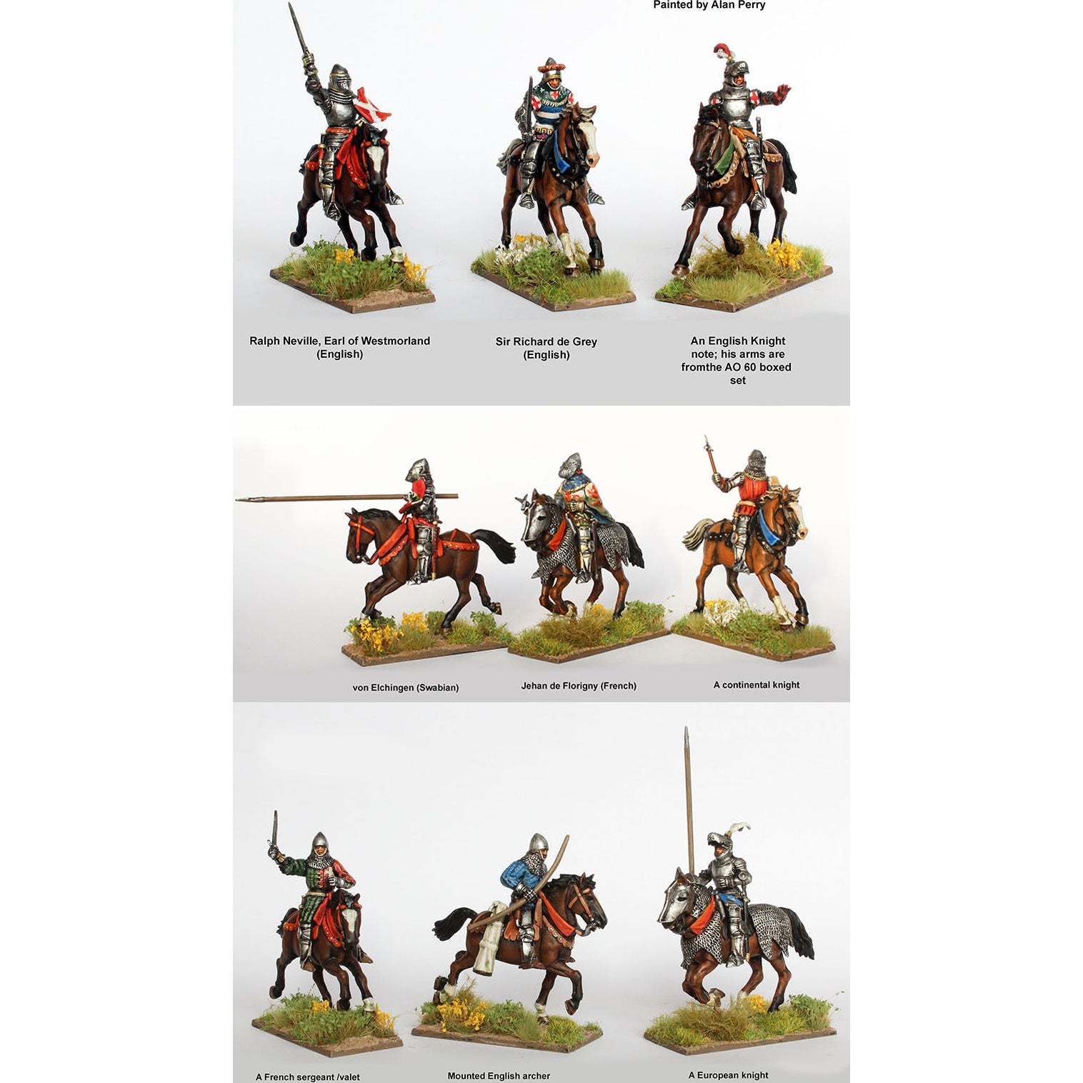 Perry Miniatures | HYW Agincourt Mounted Knights 1415-1429 | 28mm Plastic Unit | North Star Games | Miniature Kingdoms