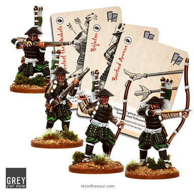 Test of Honour | Ashigaru Bows and Muskets | 28mm Metal Small Box | North Star Games | Miniature Kingdoms