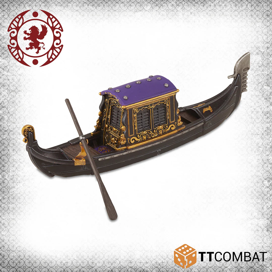 Tabletop Scenics | Streets Of Venice Cabin Gondola | 28mm Resin Blister Pack | TTCombat | Miniature Kingdoms