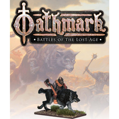 Oathmark | Goblin Wolf Rider Champion One | 28mm Metal Blister Pack | North Star Games | Miniature Kingdoms