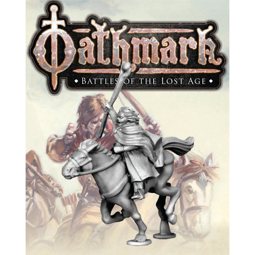 Oathmark | Human Magician Wizard Mounted | 28mm Metal Blister Pack | North Star Games | Miniature Kingdoms