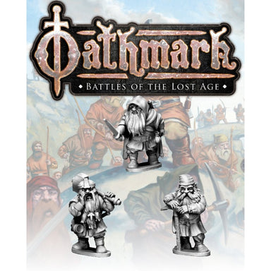 Oathmark | Dwarf Light Infantry Champions | 28mm Metal Blister Pack | North Star Games | Miniature Kingdoms