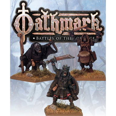 Oathmark | Goblin King, Wizard, Musician Two | 28mm Metal Blister Pack | North Star Games | Miniature Kingdoms