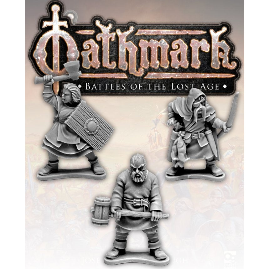 Oathmark | Human Light Infantry Champions | 28mm Metal Blister Pack | North Star Games | Miniature Kingdoms