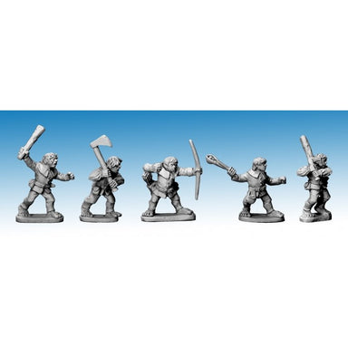 Copplestone Castings | Halfling Militia Three Three | 28mm Metal Blister Pack | North Star Games | Miniature Kingdoms