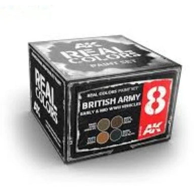 AK Interactive | British Army WWII Early Vehicles | 17ml Paint Set | Element Games | Miniature Kingdoms