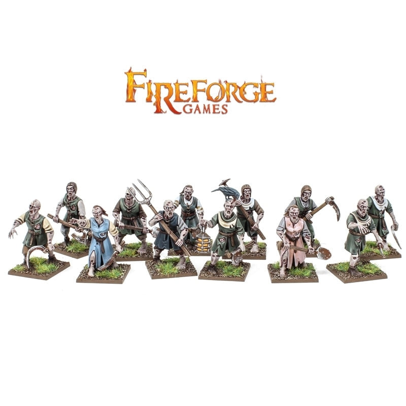 Fireforge | Forgotten World Living Dead Peasants | 28mm Plastic Unit | North Star Games | Miniature Kingdoms