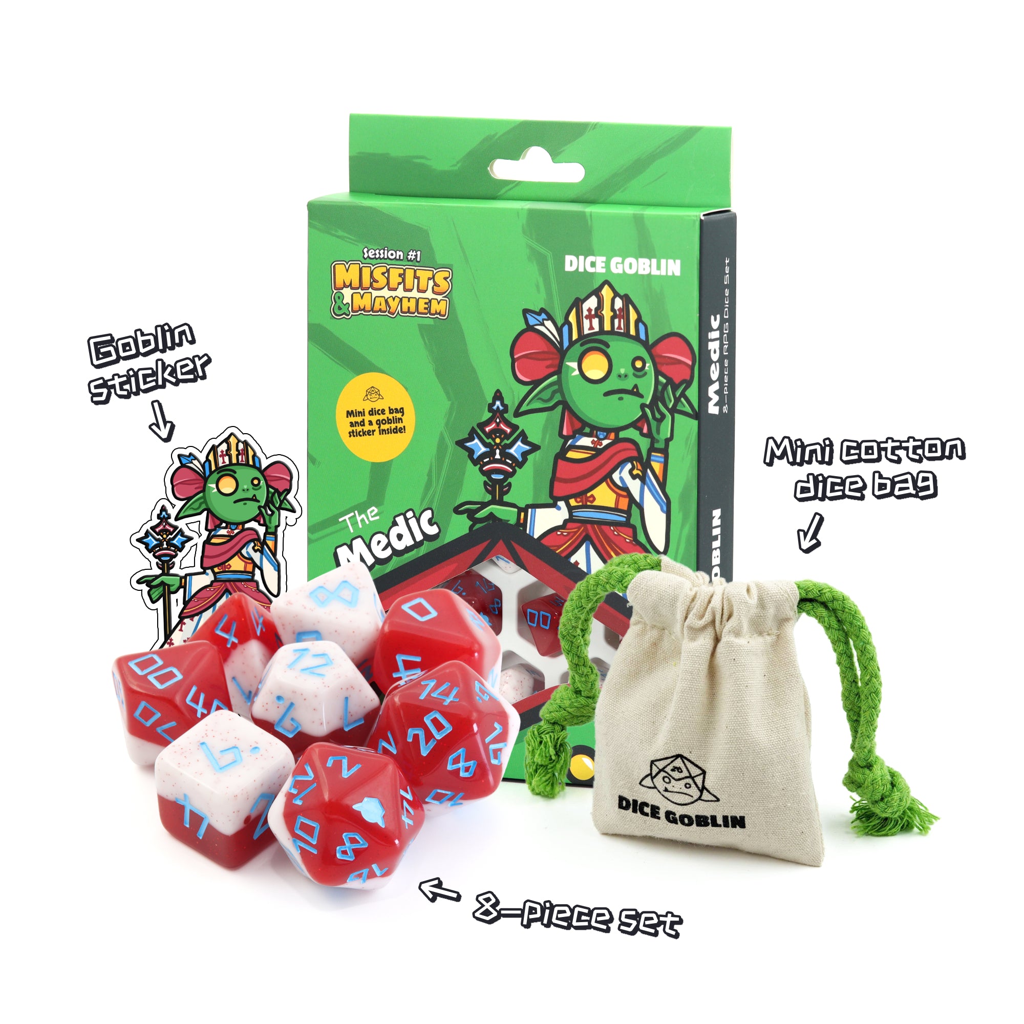 Dice Goblin | The Medic | Polyhedral Dice | Dice Goblin | Miniature Kingdoms