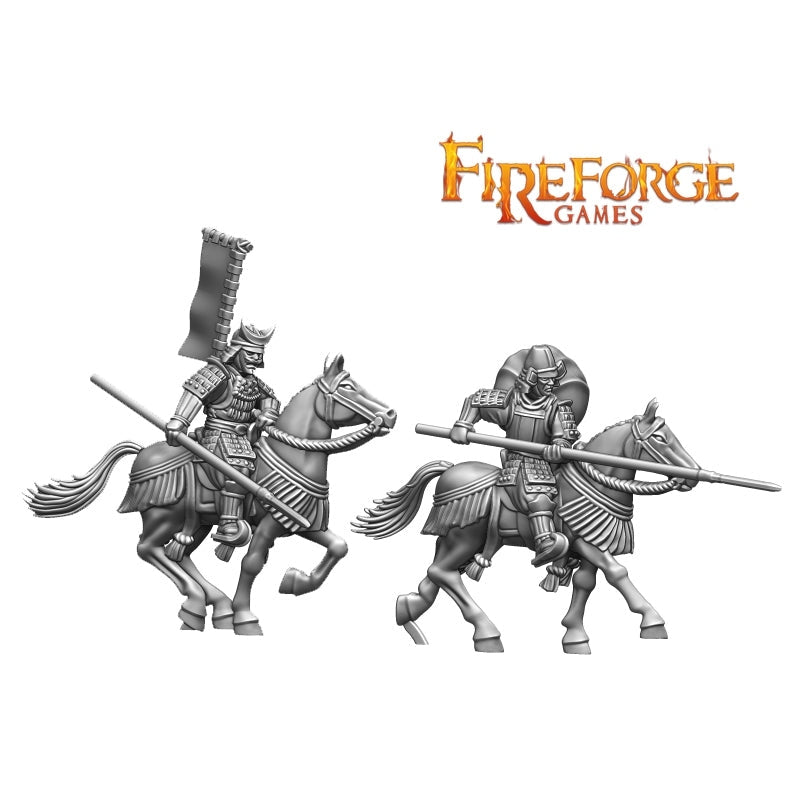 Fireforge | Samurai Wars Mounted Samurai | 28mm Plastic Unit | North Star Games | Miniature Kingdoms