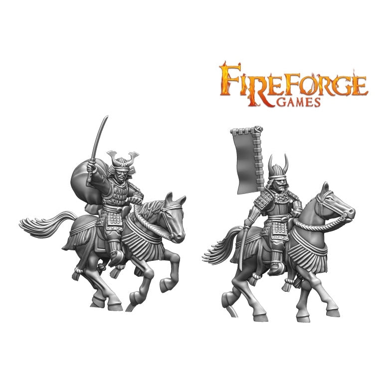 Fireforge | Samurai Wars Mounted Samurai | 28mm Plastic Unit | North Star Games | Miniature Kingdoms