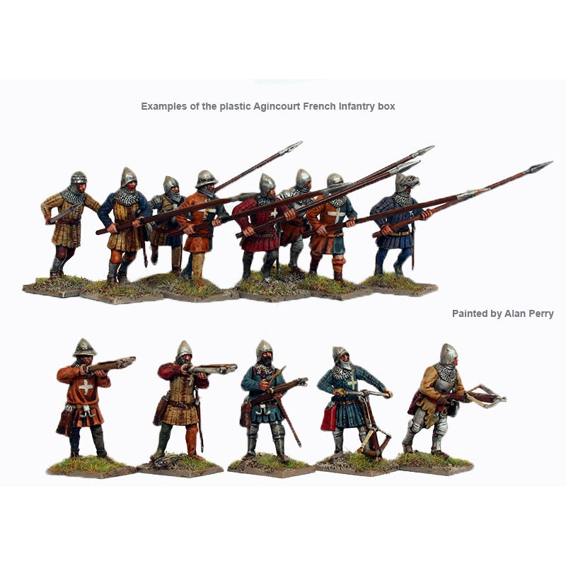 Perry Miniatures | HYW Agincourt French Infantry 1415-1429 | 28mm Plastic Unit | North Star Games | Miniature Kingdoms