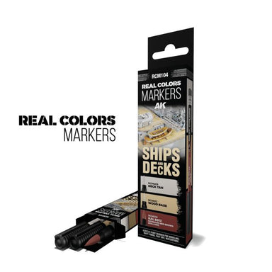 Ak Interactive | Real Color | Acrylic Marker Set Ships and Decks | Multipack