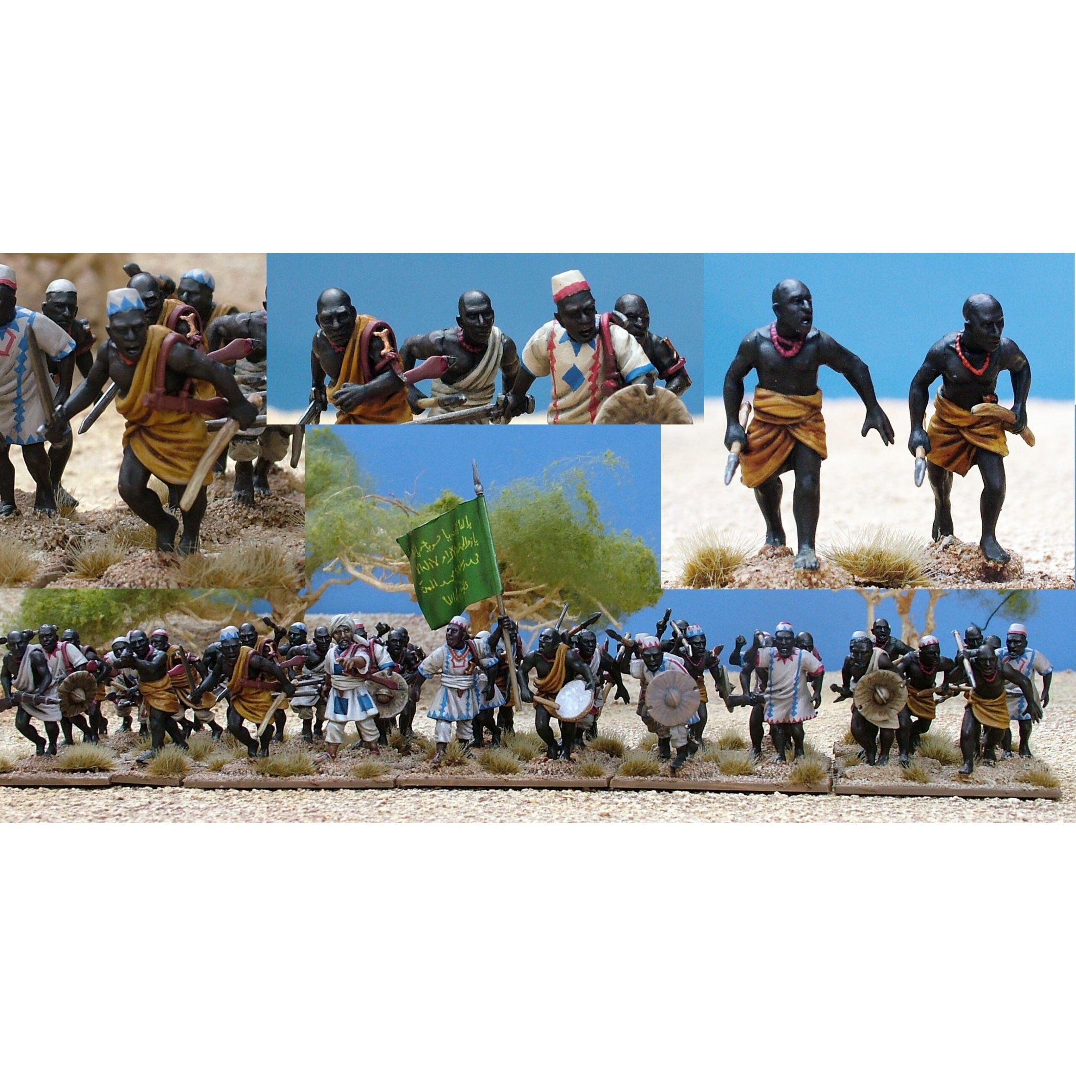 Perry Miniatures | Victoria Little Wars Madhist Ansar Sudanese Tribesmen | 28mm Plastic Unit | North Star Games | Miniature Kingdoms