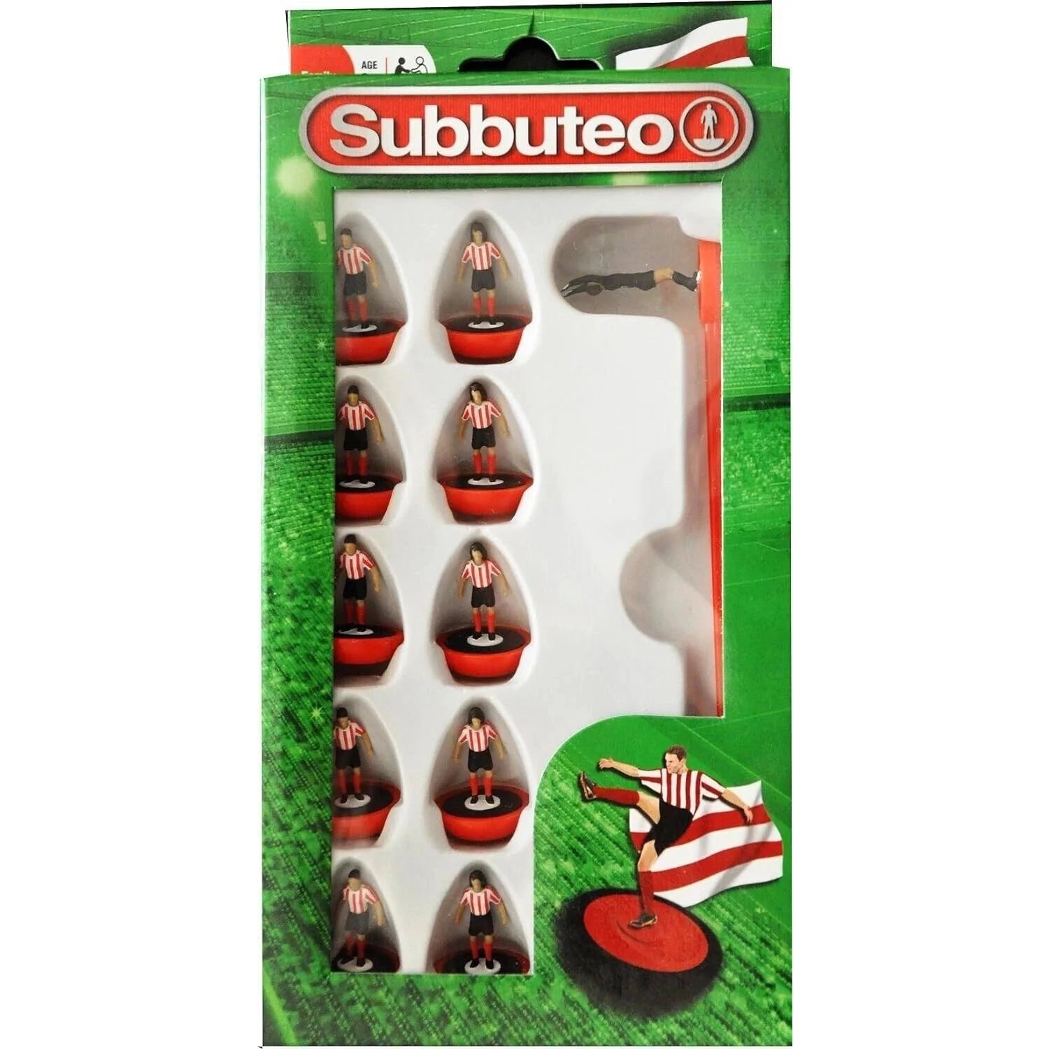 Subbuteo | Red and White Stripes Team | University Games | Miniature Kingdoms