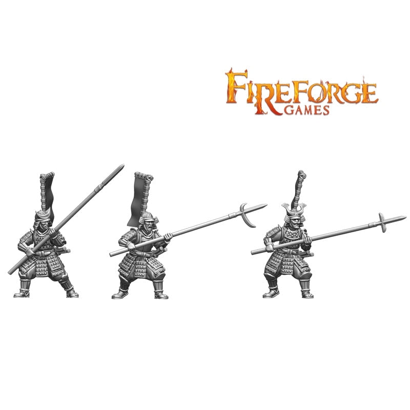 Fireforge | Samurai Wars Samurai Warriors | 28mm Plastic Unit | North Star Games | Miniature Kingdoms