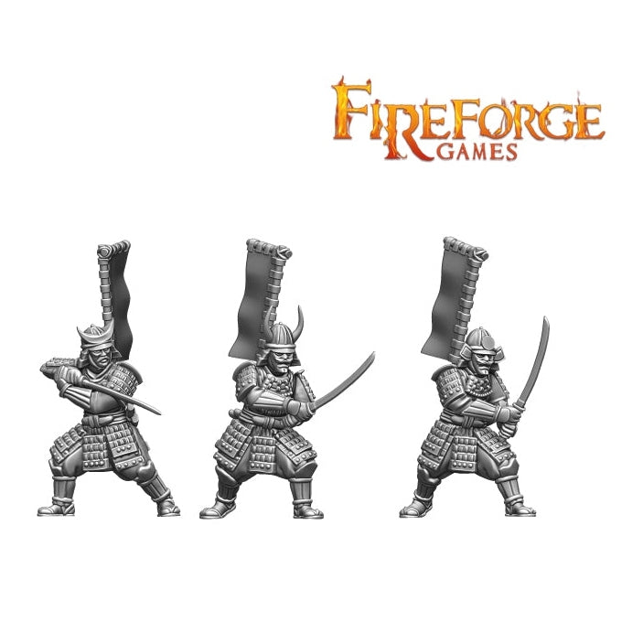 Fireforge | Samurai Wars Samurai Warriors | 28mm Plastic Unit | North Star Games | Miniature Kingdoms