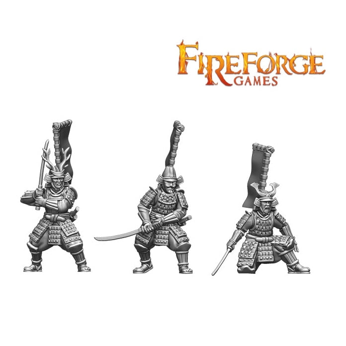 Fireforge | Samurai Wars Samurai Warriors | 28mm Plastic Unit | North Star Games | Miniature Kingdoms