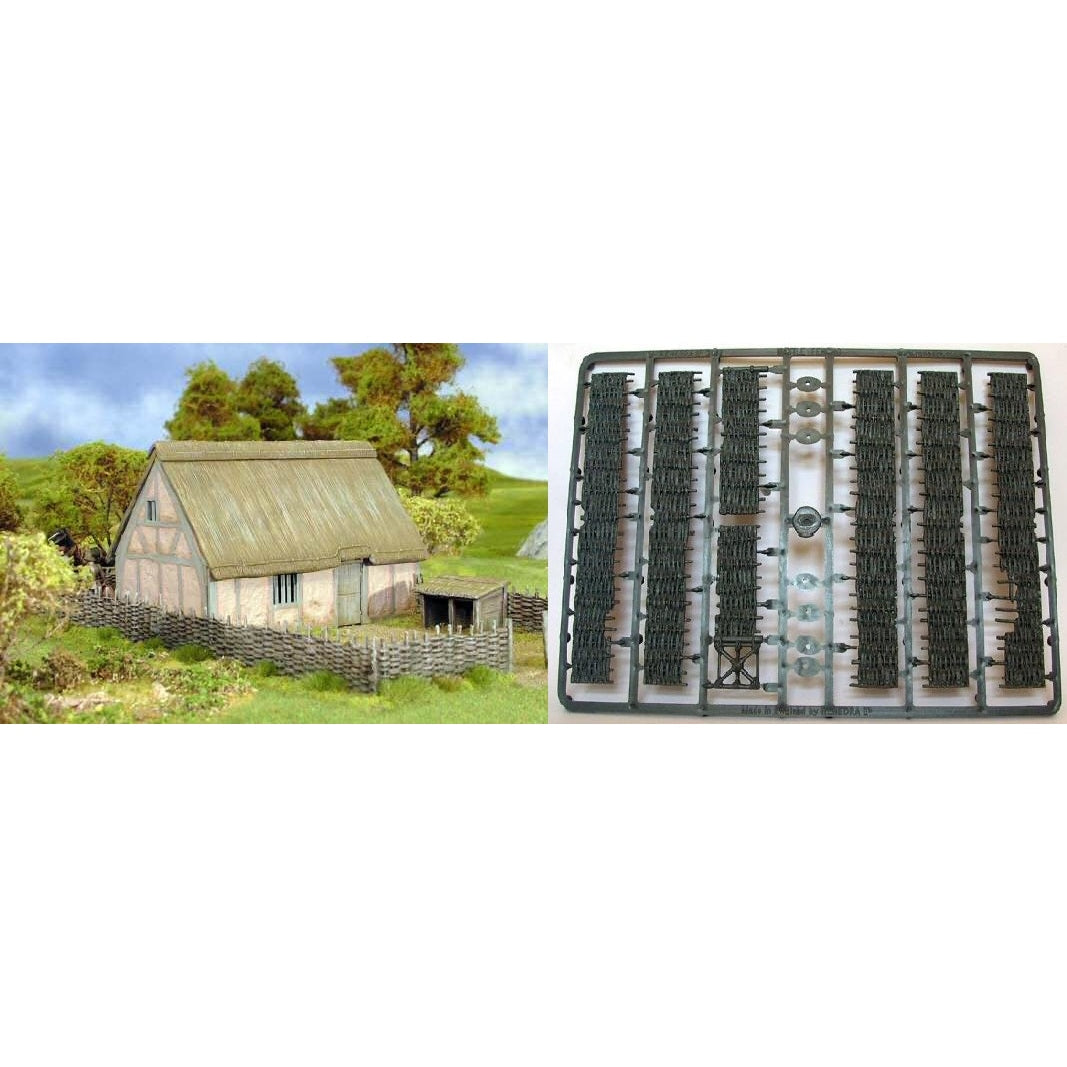 Renedra | Building Wattle Fencing fence | 28mm Plastic Terrain | North Star Games | Miniature Kingdoms